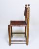 Vintage Retro 1970 ' Hungarian Craftsman Oak And Saddle Leather Chairs 1900-1950 photo 4