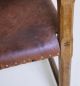 Vintage Retro 1970 ' Hungarian Craftsman Oak And Saddle Leather Chairs 1900-1950 photo 8