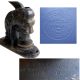 Antique Lion Head Figural Cast Iron Embosser,  1800s Notary Public Seal Oswego Ny Binding, Embossing & Printing photo 3