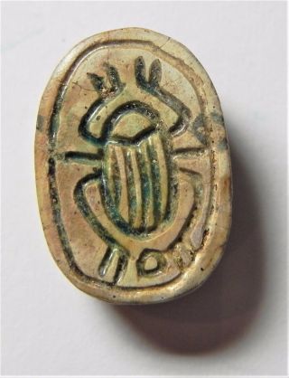Zurqieh - Af1762 - Ancient Egypt,  Kingdom Stone Scarab.  1400 B.  C photo