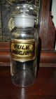 Civil War Era 1862 Opium Opii Apothecary Pharmacy Label Under Glass Bottle Bottles & Jars photo 1