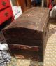 Antique,  Dome Top Tin / Wood Ornate Steamer Trunk (late 1800,  S - Victorian) 1800-1899 photo 1