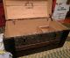 Antique,  Dome Top Tin / Wood Ornate Steamer Trunk (late 1800,  S - Victorian) 1800-1899 photo 2