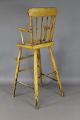 Great Early 19th C Ct Child ' S Windsor Highchair Yellow Decorated Paint Primitives photo 3