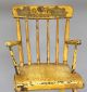 Great Early 19th C Ct Child ' S Windsor Highchair Yellow Decorated Paint Primitives photo 6