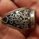 Post Medieval Islamic Silver Ring Inlaid With Agate And Animal Seal Insert Near Eastern photo 1