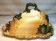 Antique Large Victorian Porcelain Covered Cheese Butter Tray Dish Shell Embossed Platters & Trays photo 2
