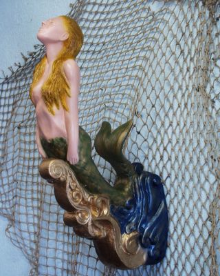 Small Mermaid Ships Figurehead Nautical Folk Art Decor photo