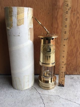 Miner ' S Safety Lamp Brass Lantern E.  Thomas & Williams Cambrian - Made In Wales Uk photo