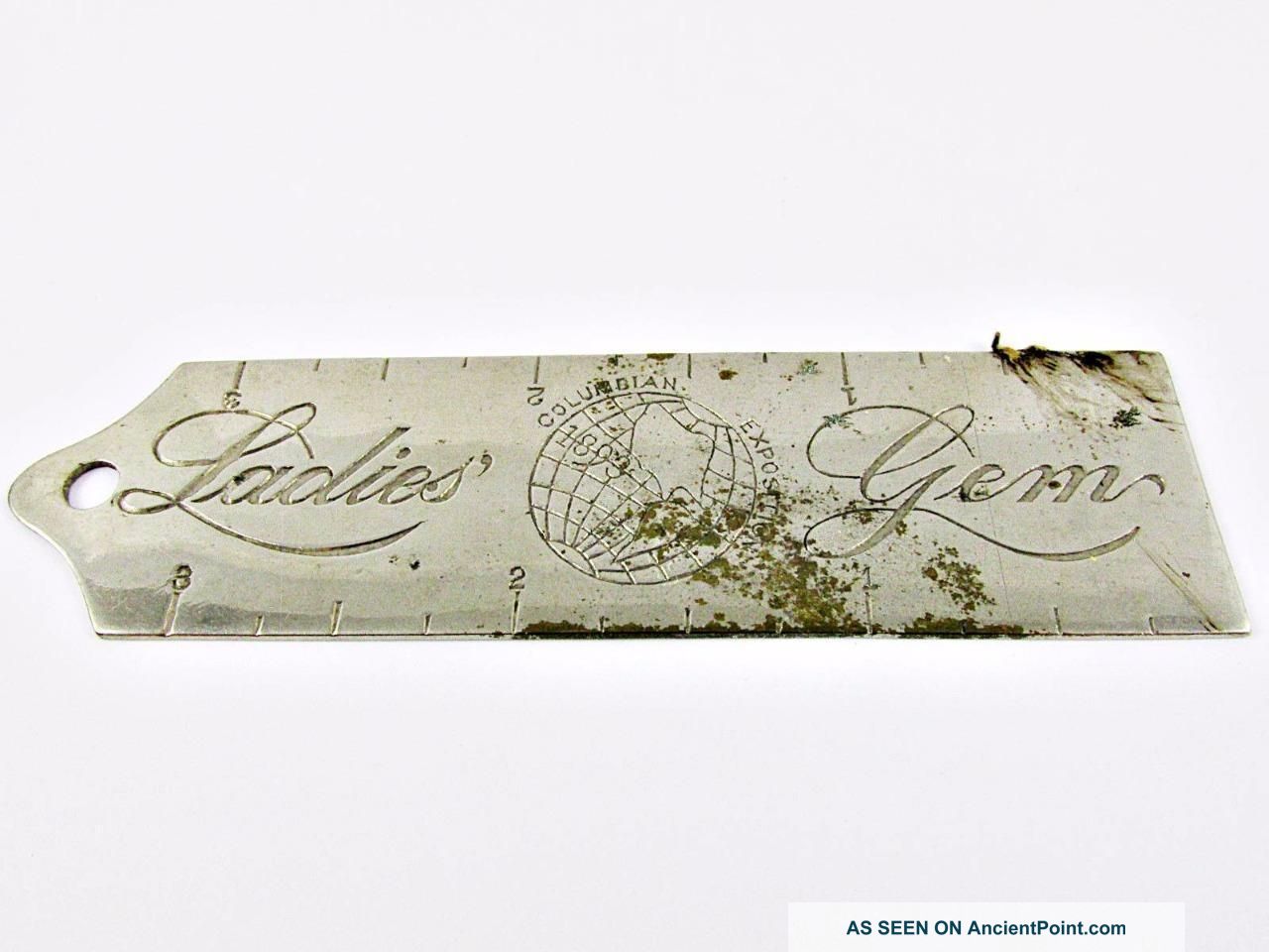 1893 Columbian Exposition Chicago World ' S Fair Ladies Gem Souvenir Hem Ruler Tools, Scissors & Measures photo
