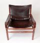 Vintage 1970 ' Hungarian Leather Safari Armchair In Manner Of Arne Norell 1900-1950 photo 1