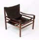 Vintage 1970 ' Hungarian Leather Safari Armchair In Manner Of Arne Norell 1900-1950 photo 2