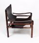 Vintage 1970 ' Hungarian Leather Safari Armchair In Manner Of Arne Norell 1900-1950 photo 3