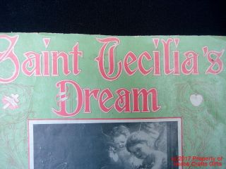 1904 Antique Sheet Music St Cecilia ' S Dream Piano Hand Sewn Geo.  Marshall - photo