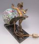 Vintage Art Deco Pixie Dancer Lamp Millefiori Shade & Marble Base Gerdago Nr Lamps photo 3