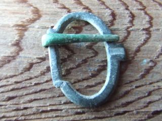 Medieval Britain.  A 13th/14th Century Large Bronze Belt Buckle. photo