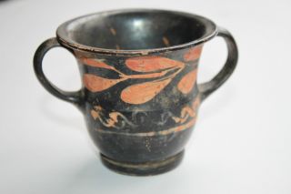 Ancient Greek Xenon Pottery Crater Wine Cup 4th Century Bc photo