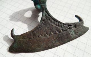 Viking Period Bronze Amulet Axе With Hooks 1000 - 1200 Ad photo