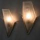 French Art Deco Wall Lights Or Scones By Degué,  Glass And Silvered Bronze,  1930 Lamps photo 3