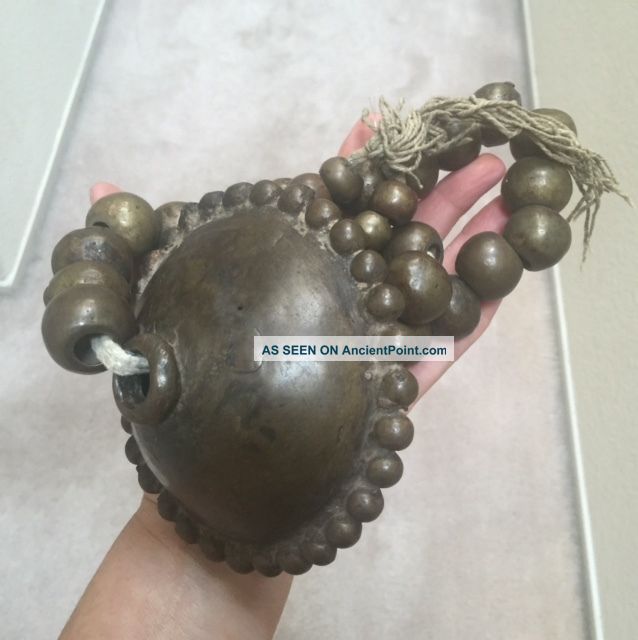 Antique African Yoruba Tribal Large Heavy Ceremonial Bead Necklace Jewelry photo