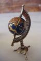 Rare Sterling Silver Lapis Stone Inlay World Globe Miniature Handcraft Statue Miniatures photo 9