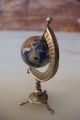 Rare Sterling Silver Lapis Stone Inlay World Globe Miniature Handcraft Statue Miniatures photo 2