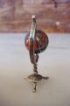 Rare Sterling Silver Lapis Stone Inlay World Globe Miniature Handcraft Statue Miniatures photo 3
