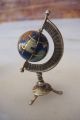 Rare Sterling Silver Lapis Stone Inlay World Globe Miniature Handcraft Statue Miniatures photo 8