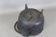 Rare Large Size 18th C Cast Iron Hanging Tall Footed Pot In Old Painted Surface Primitives photo 10