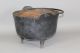 Rare Large Size 18th C Cast Iron Hanging Tall Footed Pot In Old Painted Surface Primitives photo 3