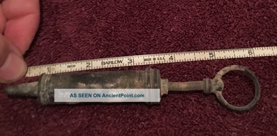 Dug Civil War Relic - Metal Medical Syringe - 6 