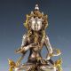Old Tibet Silver Copper Gilt Hand - Painted Tibetan Buddhist Statue - - Vajrasattva Buddha photo 1