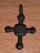 Templar Knights Ancient Bronze Cross Amulet / Pendant Circa 1100 Ad Viking photo 2