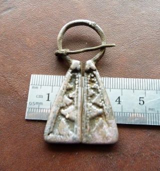 Authentic Ancient Medieval Artifact - Bronze Fibula (k847) photo