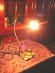 Tiffany/art Nouveau Style Double Lily Table Lamp On Platform Footed Bronze Brass Lamps photo 3