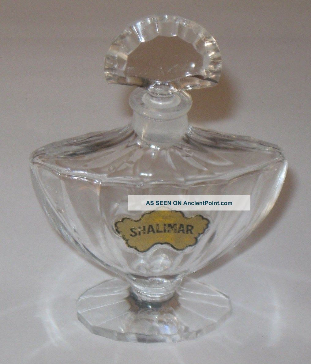 Vintage Guerlain Shalimar Perfume Baccarat Bottle Clear Stopper Shalimar 1 Oz 4 