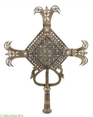Ethiopian Silver Coptic Processional Cross African Art Was $495.  00 photo