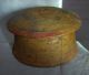 Antique Treen Ware Turned Wood Sewing Thread Floss Box Orig Mustard Yellow Paint Boxes photo 5