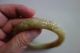 Old Fine Art Chinese Hetain Jade Bangle Carved Dragon And Ruyi Cloud Necklaces & Pendants photo 6