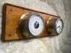 Large Vintage Brass Germany Schatz Ship Bell Clock &barometer On Wooden Case Clocks photo 4