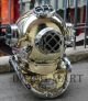 Vintage Brass & Aluminium U.  S Navy Mark V Diving Divers Helmet Full Size Diving Helmets photo 2