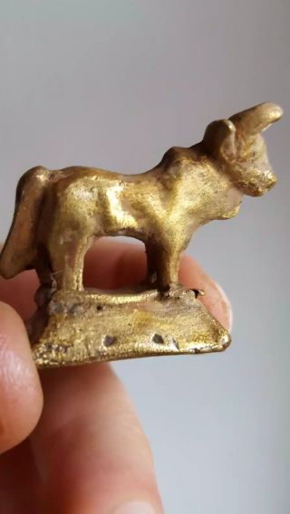 Ancient Gold Roman Ox Statue photo