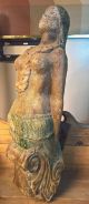 Beauitiful Antique Carved Wood Figurehead Wax Nautical Maritime Mermaid Folk Art Folk Art photo 2