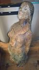 Beauitiful Antique Carved Wood Figurehead Wax Nautical Maritime Mermaid Folk Art Folk Art photo 3