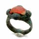 Saxon Era Ring W/ Orange Stone & Cross Bezel - Rare Ancient Wearable - C750 Roman photo 2