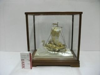 Silver Japanese Phoenix Treasure Ship.  313g/ 11.  02oz.  Japanese Antique photo