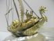 Silver Japanese Phoenix Treasure Ship.  313g/ 11.  02oz.  Japanese Antique Other Antique Sterling Silver photo 6
