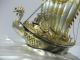 Silver Japanese Phoenix Treasure Ship.  313g/ 11.  02oz.  Japanese Antique Other Antique Sterling Silver photo 7