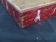Vintage Wooden Red Paint Decorated Utensil Box Tray Dovetailed Mod Retro Folk Trays photo 3