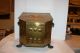 Antique Brass Cast Iron Coal Scuttle Box 13x13.  5x13 Ash Can Fireplace Hearthware Hearth Ware photo 2